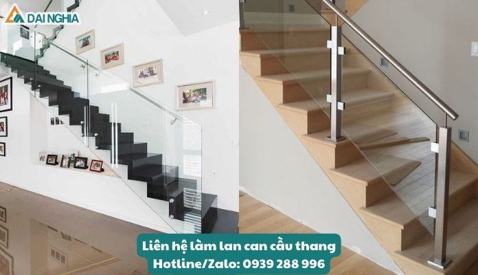 Sự sang trọng và tinh tế của mẫu lan can cầu thang kính