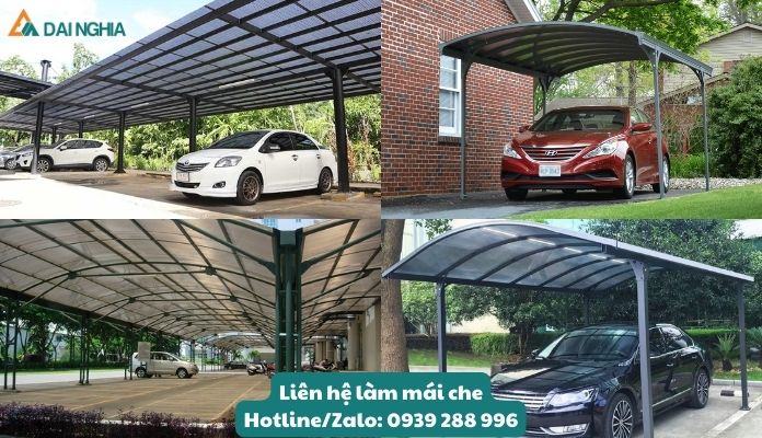 Mái che nhà xe, giúp xe hơi được bảo vệ dưới ánh nắng