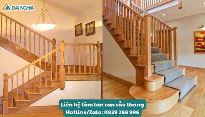Sự ấm cúng và tự nhiên của mẫu lan can cầu thang bằng gỗ
