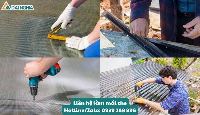 Quy trình thi công, lắp đặt mái che Poly lấy sáng