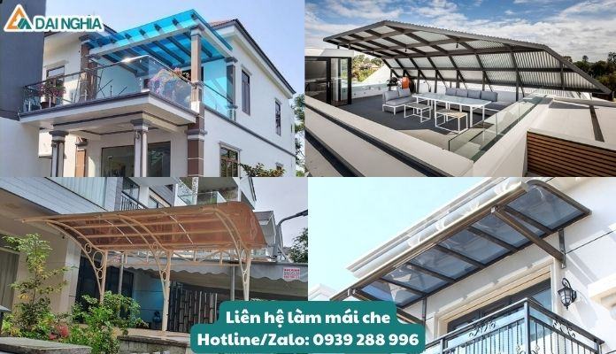 Nhiều mẫu mái che sân thượng phổ biển ở thành phố