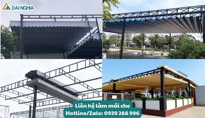 Mái bạt xếp linh hoạt và tiện dụng, giúp tạo không gian bảo vệ