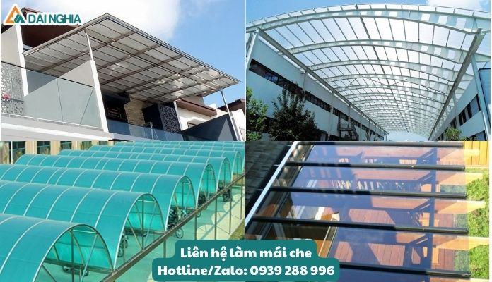 Mái che Poly – Làm mái che hiên từ vật liệu tấm Polycarbonate
