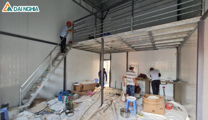 Thi công vách ngăn Panel - xưởng Đại Nghĩa