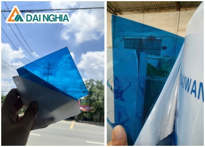 Tấm Poly đặc 1.6mm màu xanh biển Đài Loan